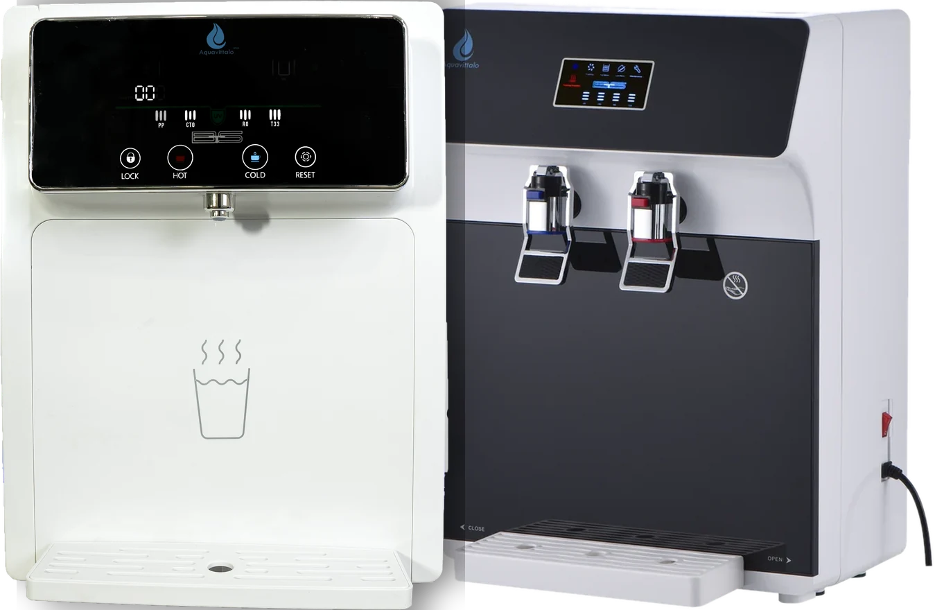 Aquavittalo Wasserspender – zwei Modelle nebeneinander
